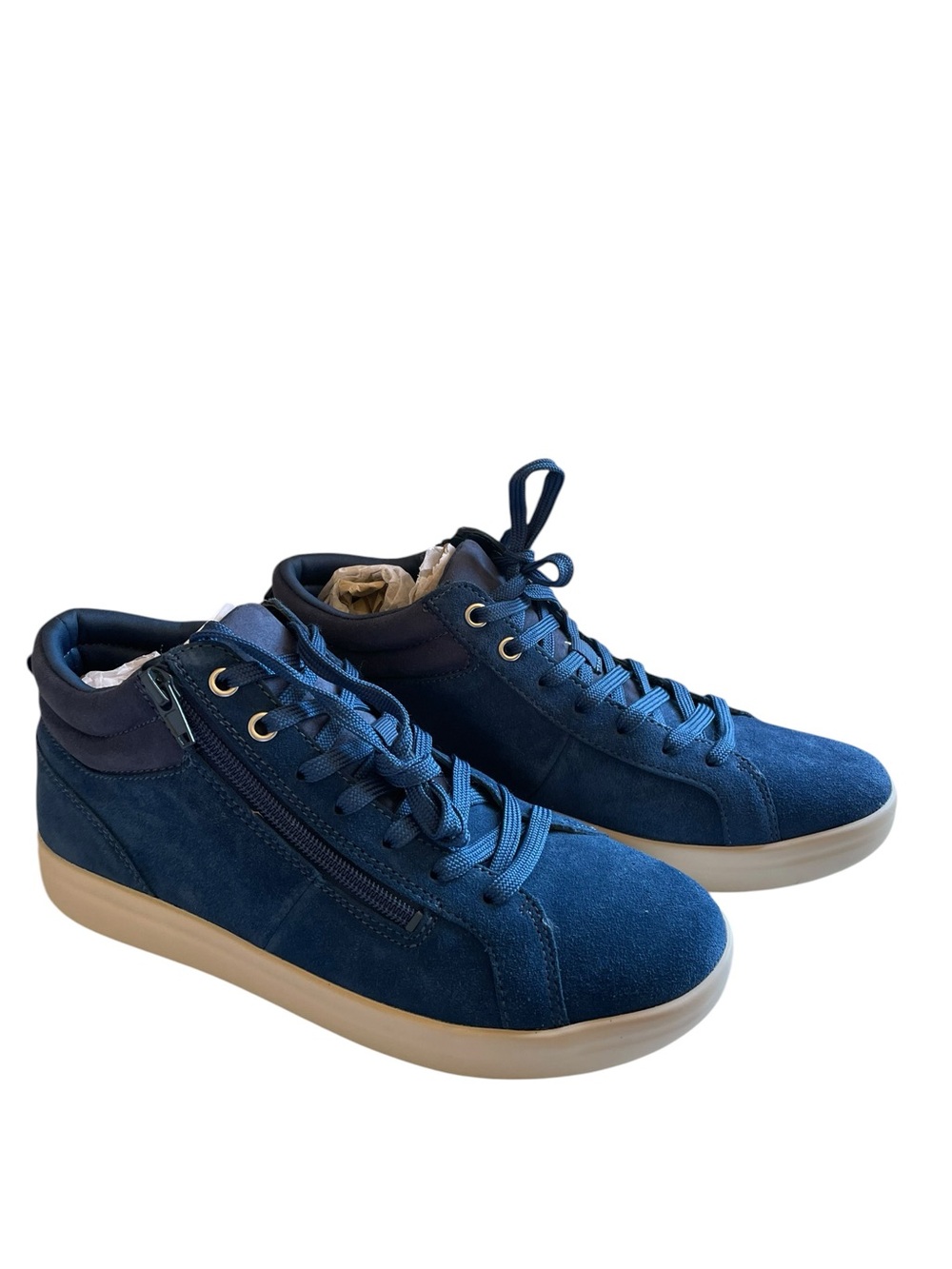Vionic Rosemont Blue Suede High-Top Sneakers Sizes 8 1/2 & 8 1/2 Wide NEW